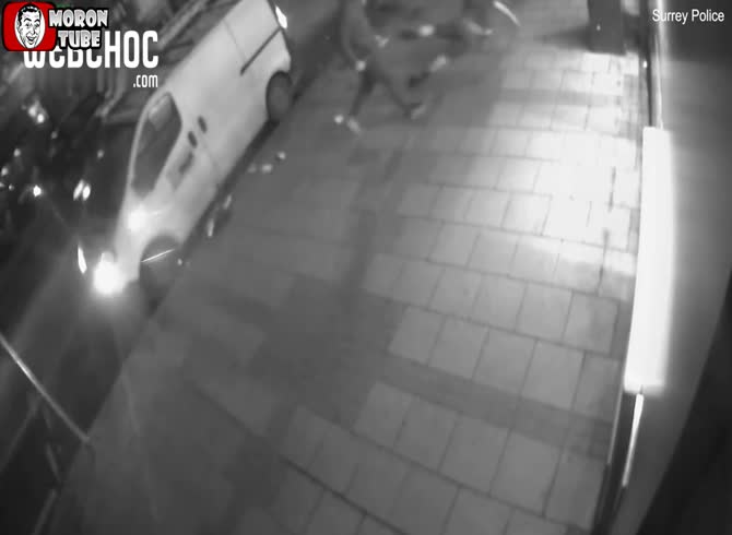 Video :After disagreeing with the stranger, the father and son assault him with a baseball bat and machete